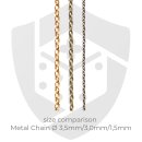Metal chain gold color (Ø 3.5 mm) - 0.5 meter