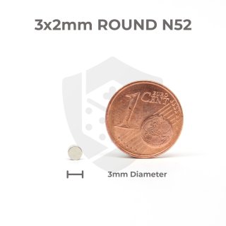3x2 Neodym Magnete - rund