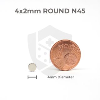 4x2 Neodymium Magnets - round