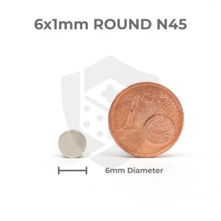 6x1 Neodym Magnete - rund