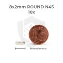 8x2 Neodymium Magnets - round (10 pieces)