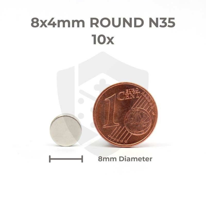 8x4 Neodym Magnete - rund (10 St&uuml;ck)
